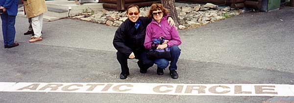 Lorrin and Nina at the Arctic Circle in Norway.